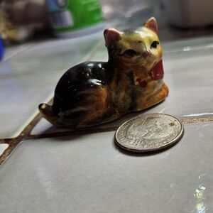 Vintage Japan Colorful Ceramic Cat Figurine